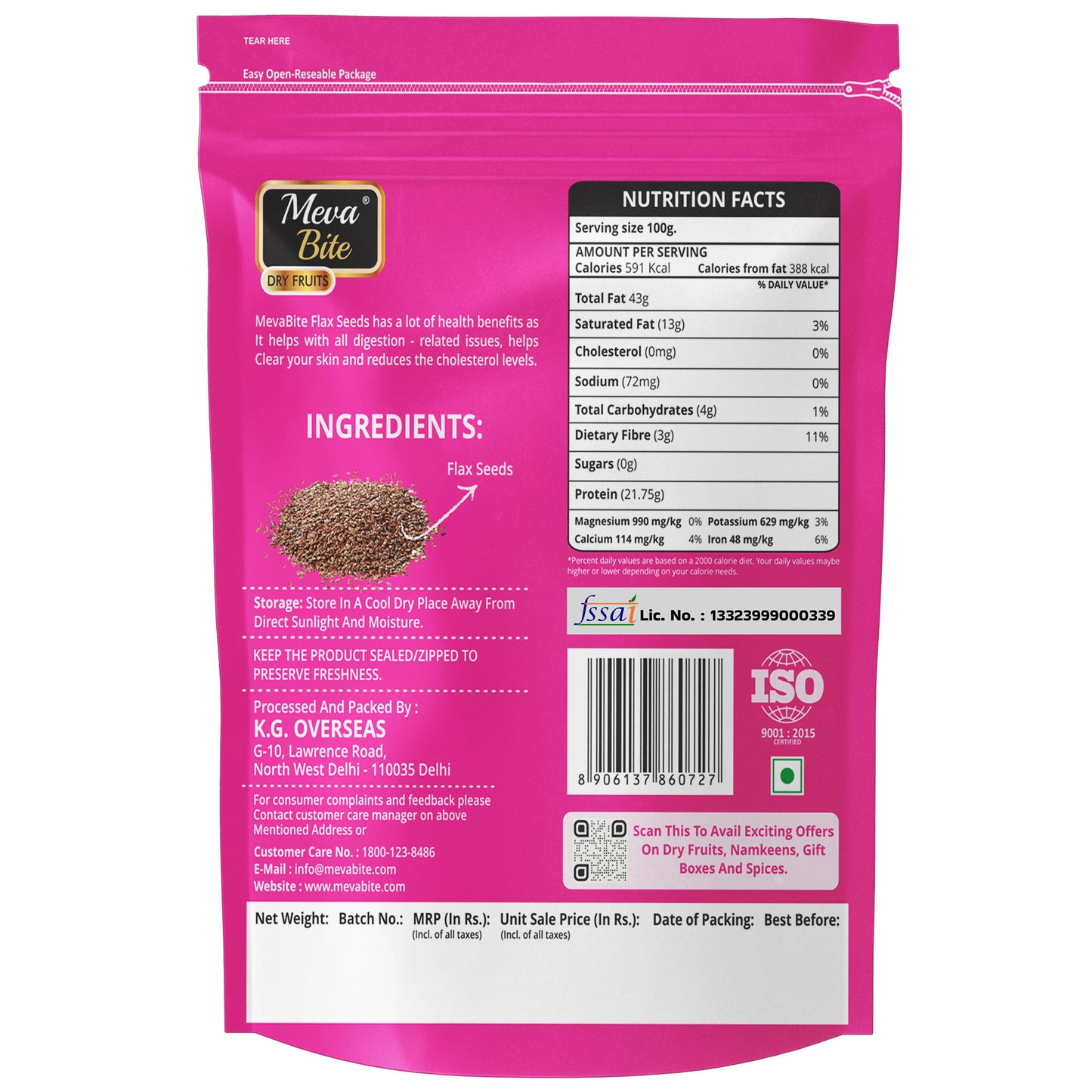 Flax Seeds 200g Zipper