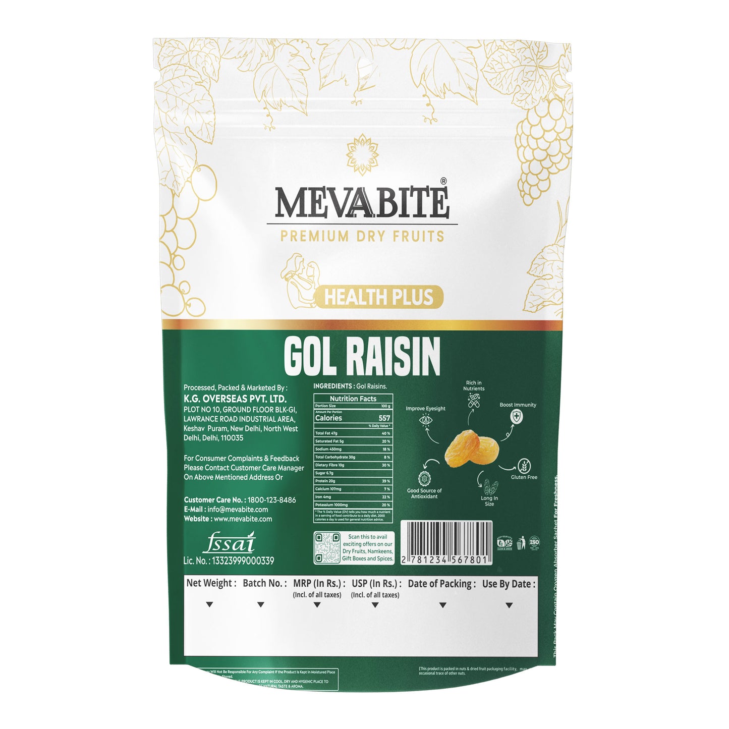 Gol Raisin 200g Zipper