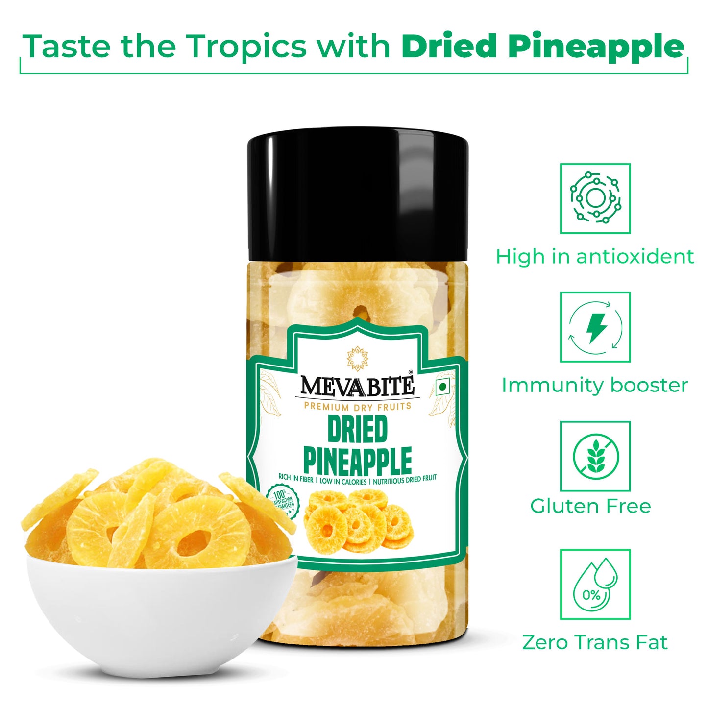 Dried Pineapple 250g Jar