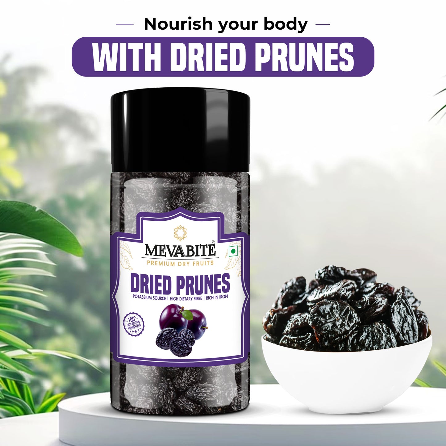 Dried Pitted Prunes 250g Jar