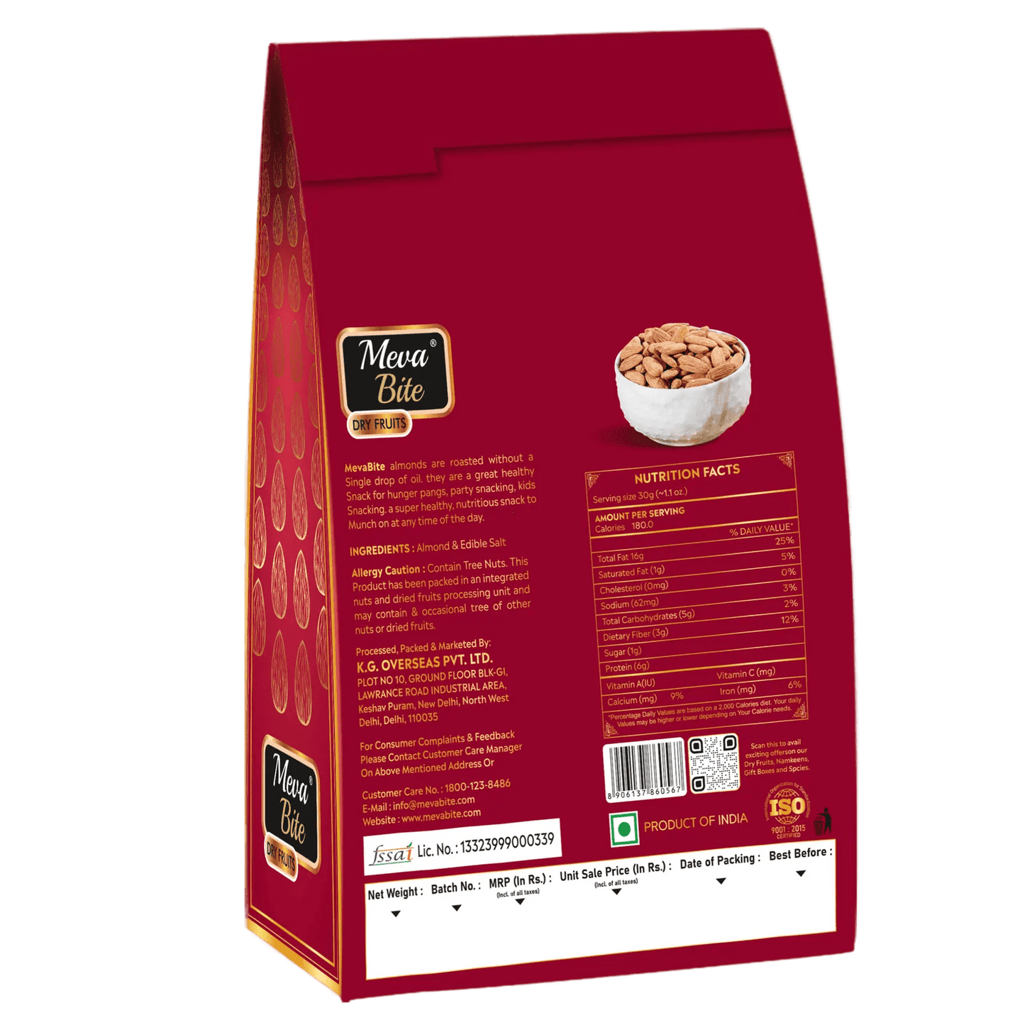 Roasted & Salted Almond Gold Hanger Box, Dry-Fruit, MevaBite