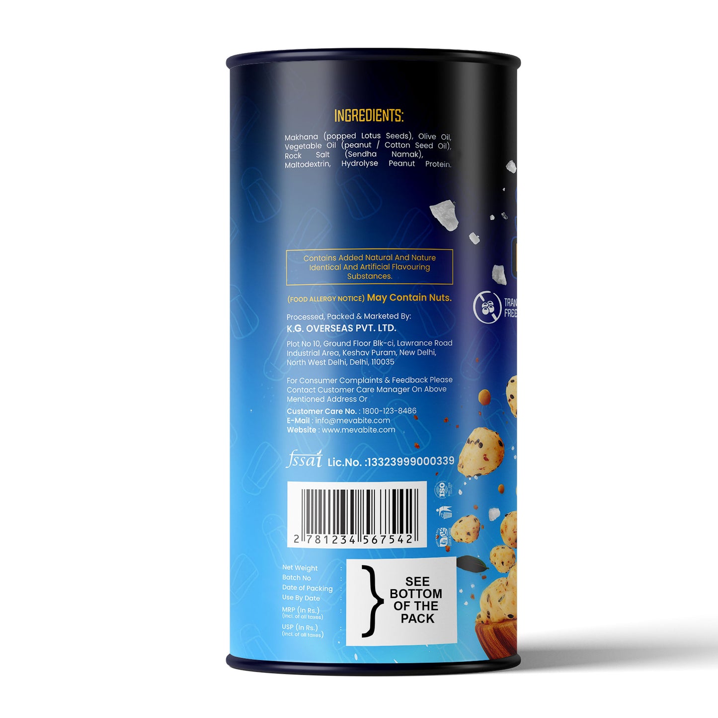Roasted & Salted Makhaana 80g Jar - Pack of 2 (Total 160g)
