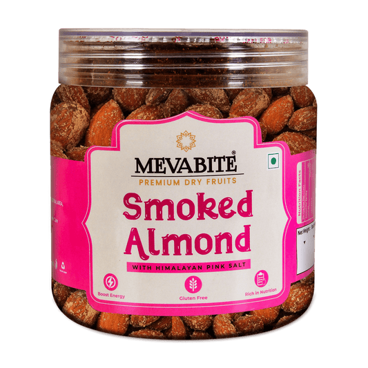 हिमालयन गुलाबी नमक के साथ स्मोक्ड भुना हुआ बादाम
