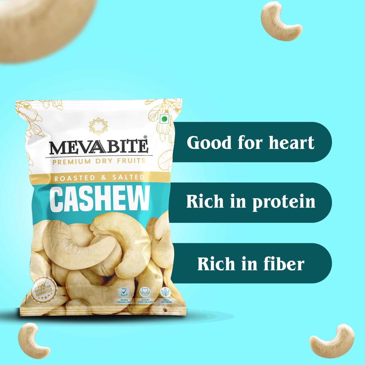 Roasted & Salted Cashew 43g Pack Of 10 (43g x 10)