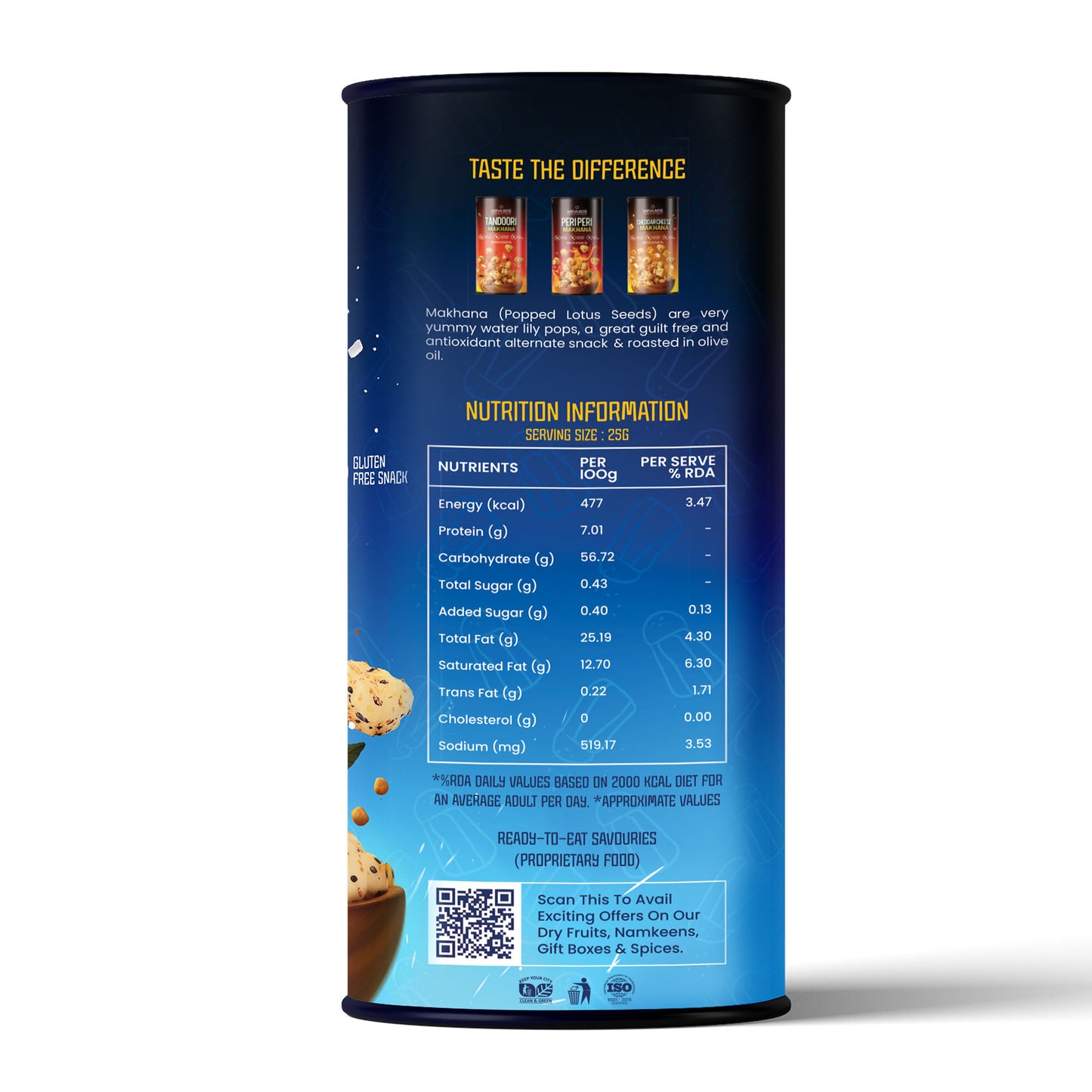 Roasted & Salted Makhaana 80g Jar - Pack of 2 (Total 160g)