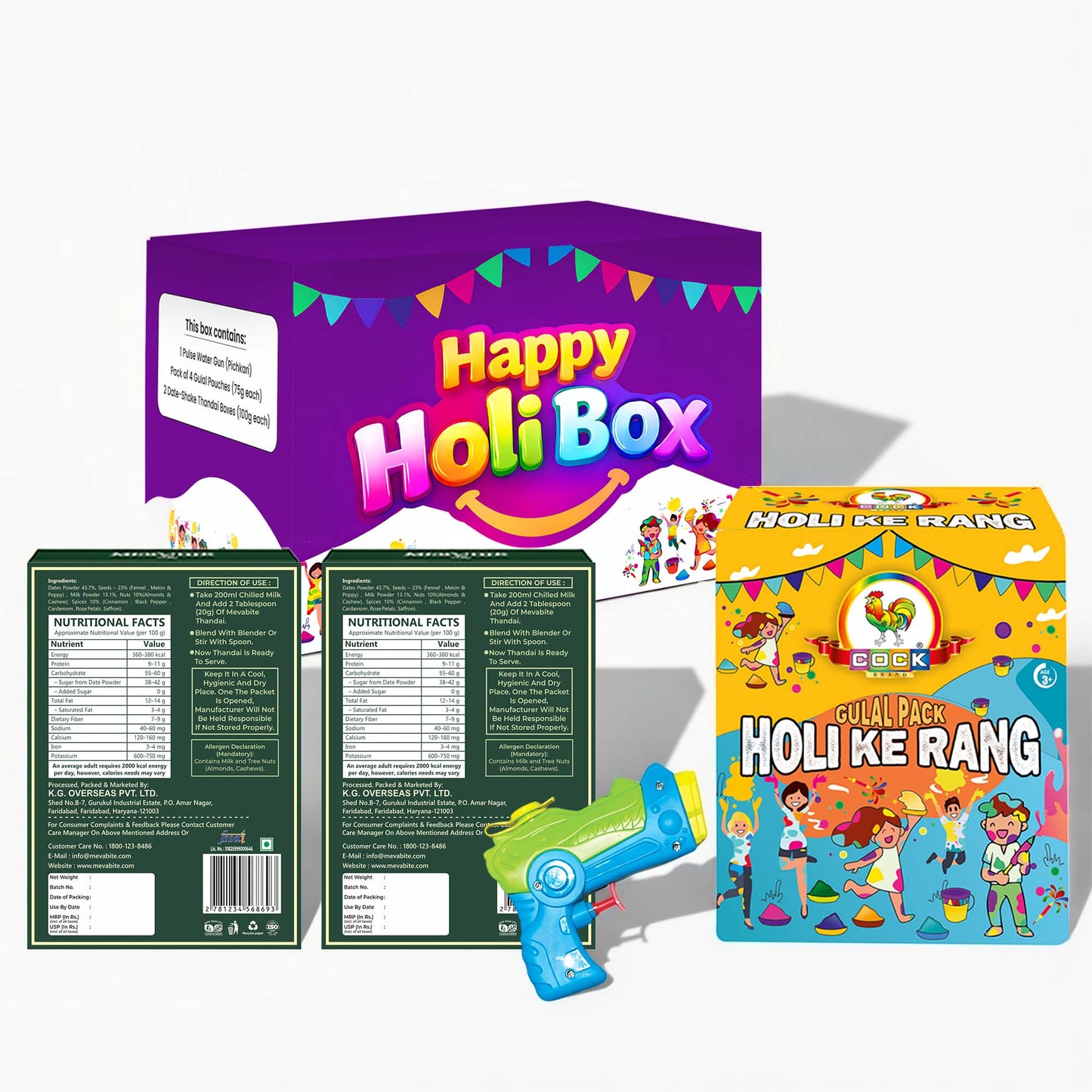 🌈 Holi Celebration Combo Gift Pack – Sweetness, Splash & Colors in One Festive Box!