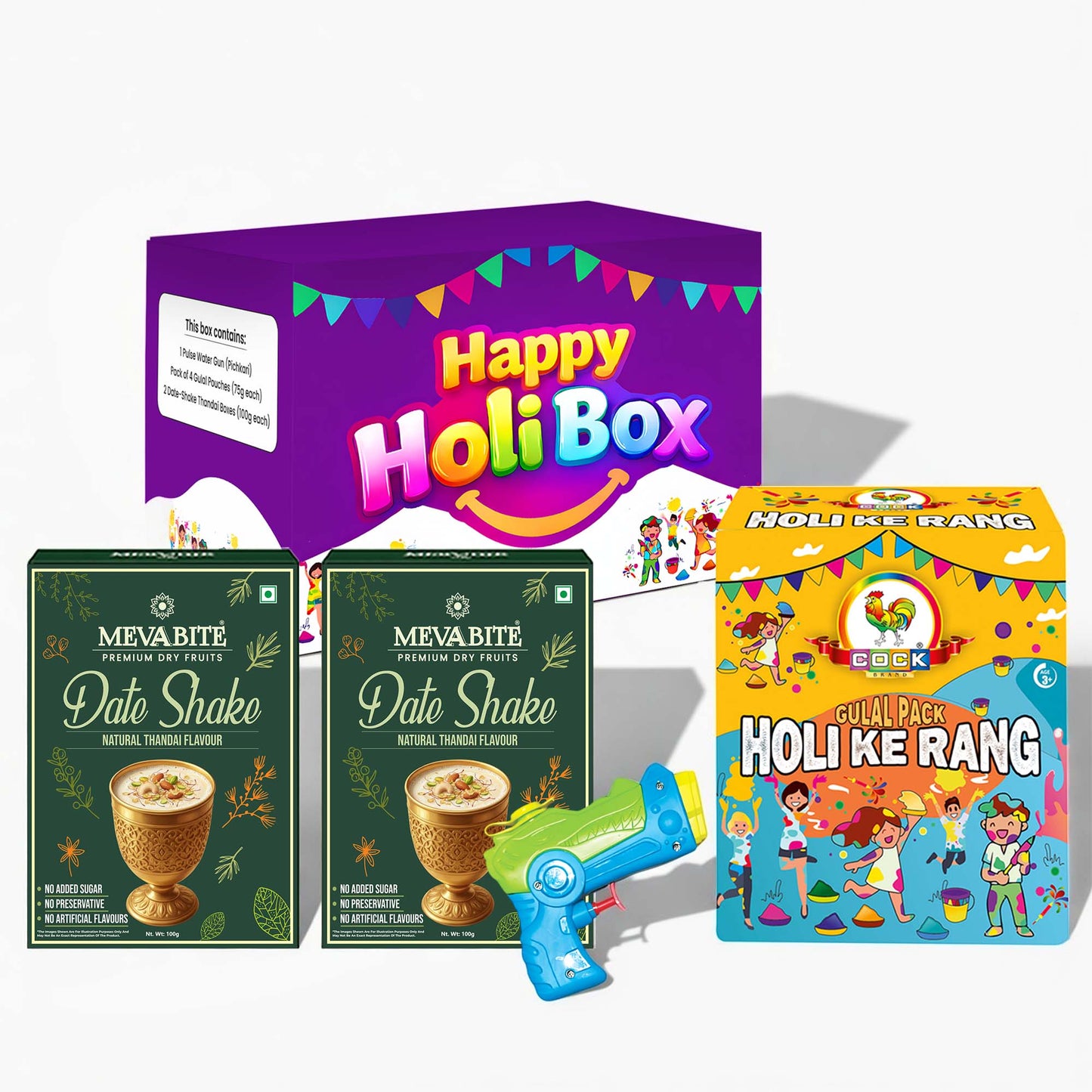 🌈 Holi Celebration Combo Gift Pack – Sweetness, Splash & Colors in One Festive Box!