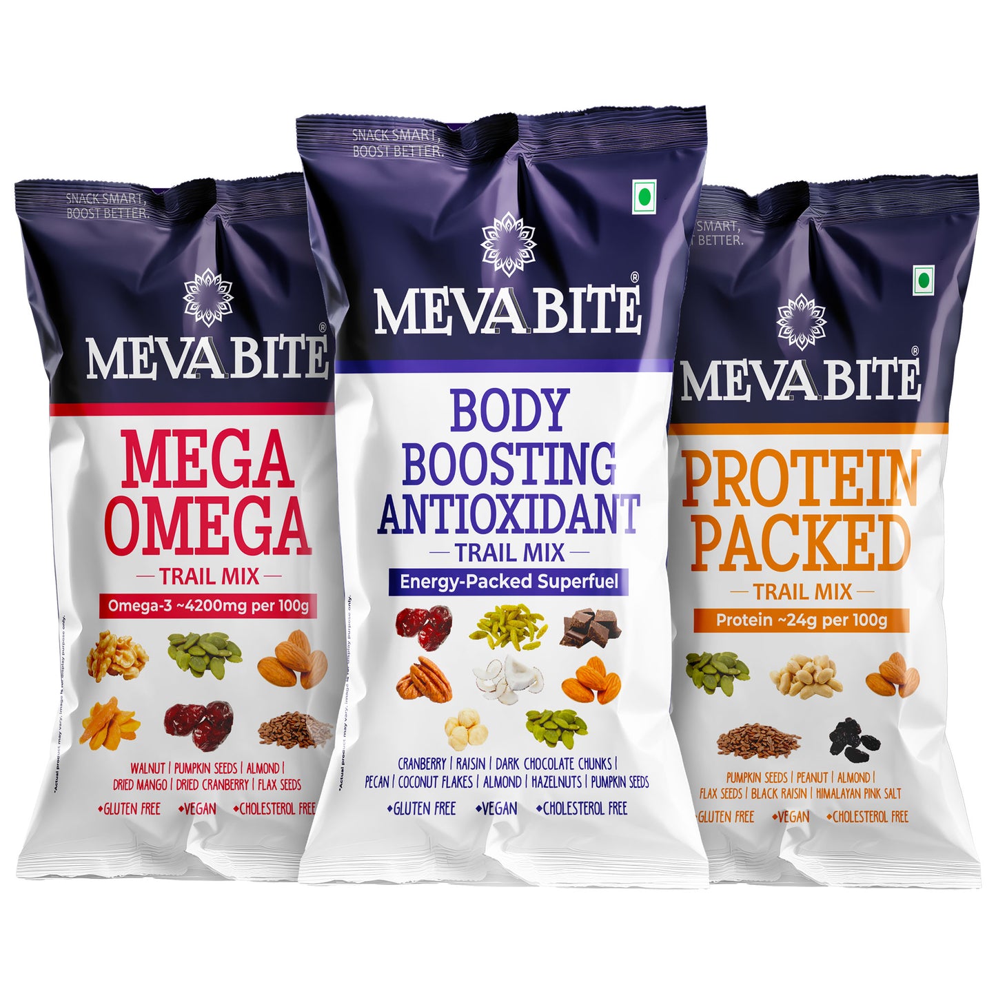 Body Booosting Antioxidant I Protein Packed I Mega Omega 35g Each Trail Mix
