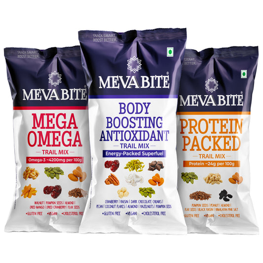 Body Booosting Antioxidant I Protein Packed I Mega Omega 35g Each Trail Mix