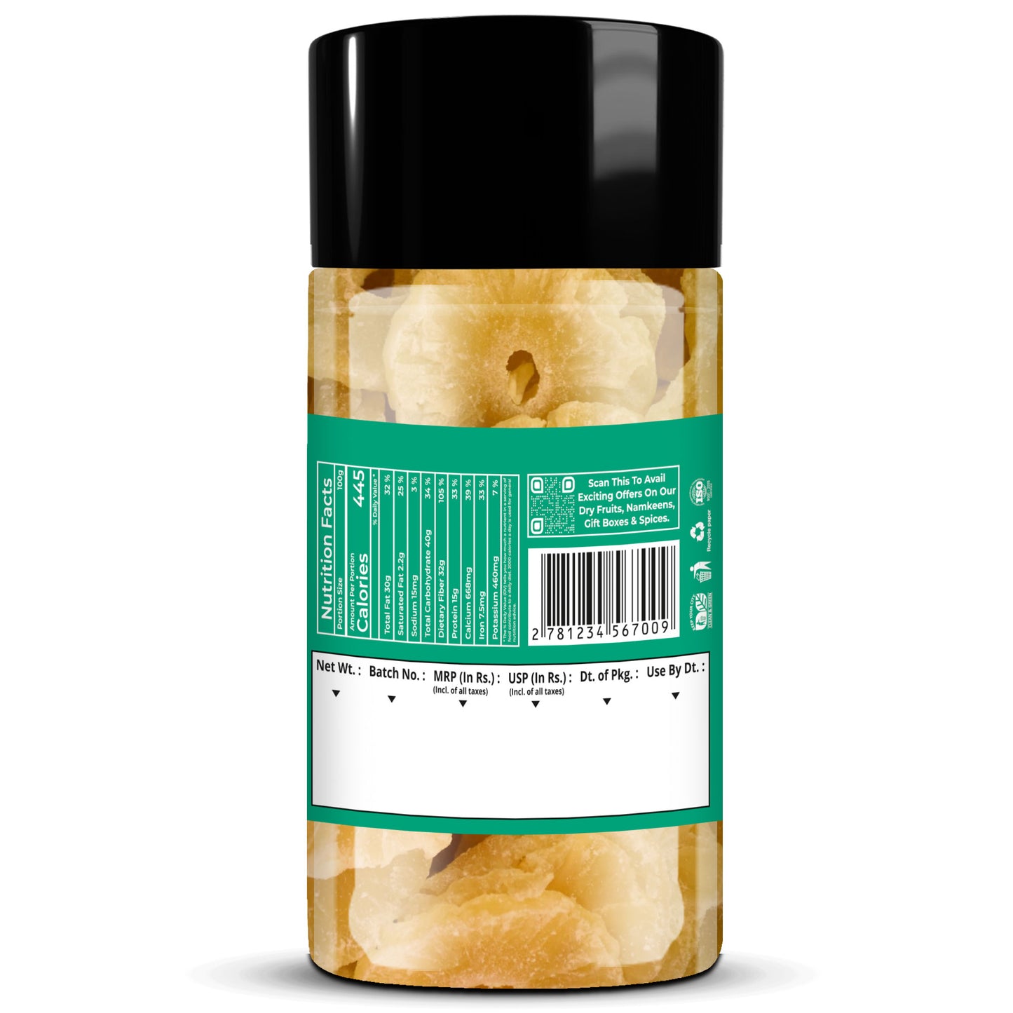 Dried Pineapple 250g Jar
