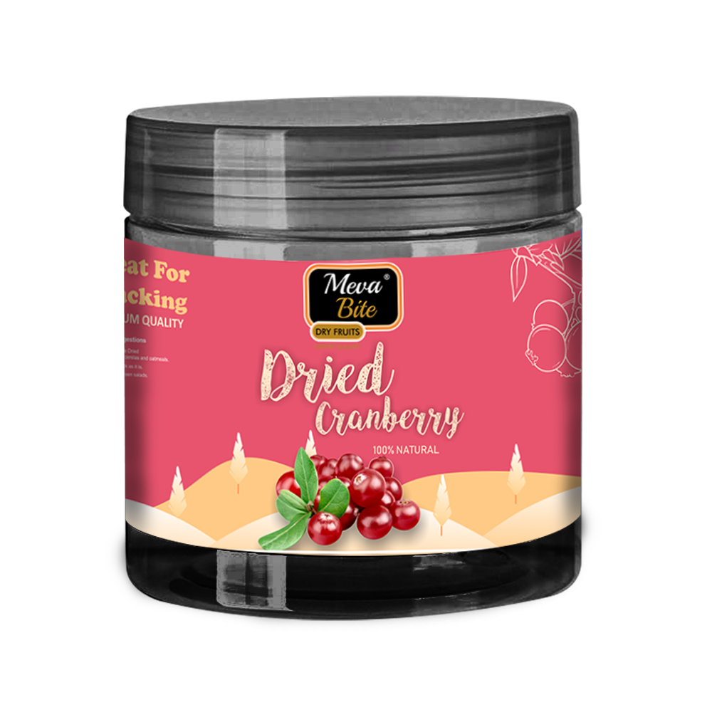 DRIED CRANBERRYDried Cranberry Online in India
MevaBite Pet Jars
Mevabite Dried Cranberries are the best way to relish the exotic Cranberries. No artificial color which makes dried