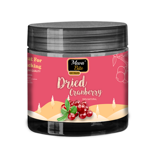DRIED CRANBERRYDried Cranberry Online in India
MevaBite Pet Jars
Mevabite Dried Cranberries are the best way to relish the exotic Cranberries. No artificial color which makes dried