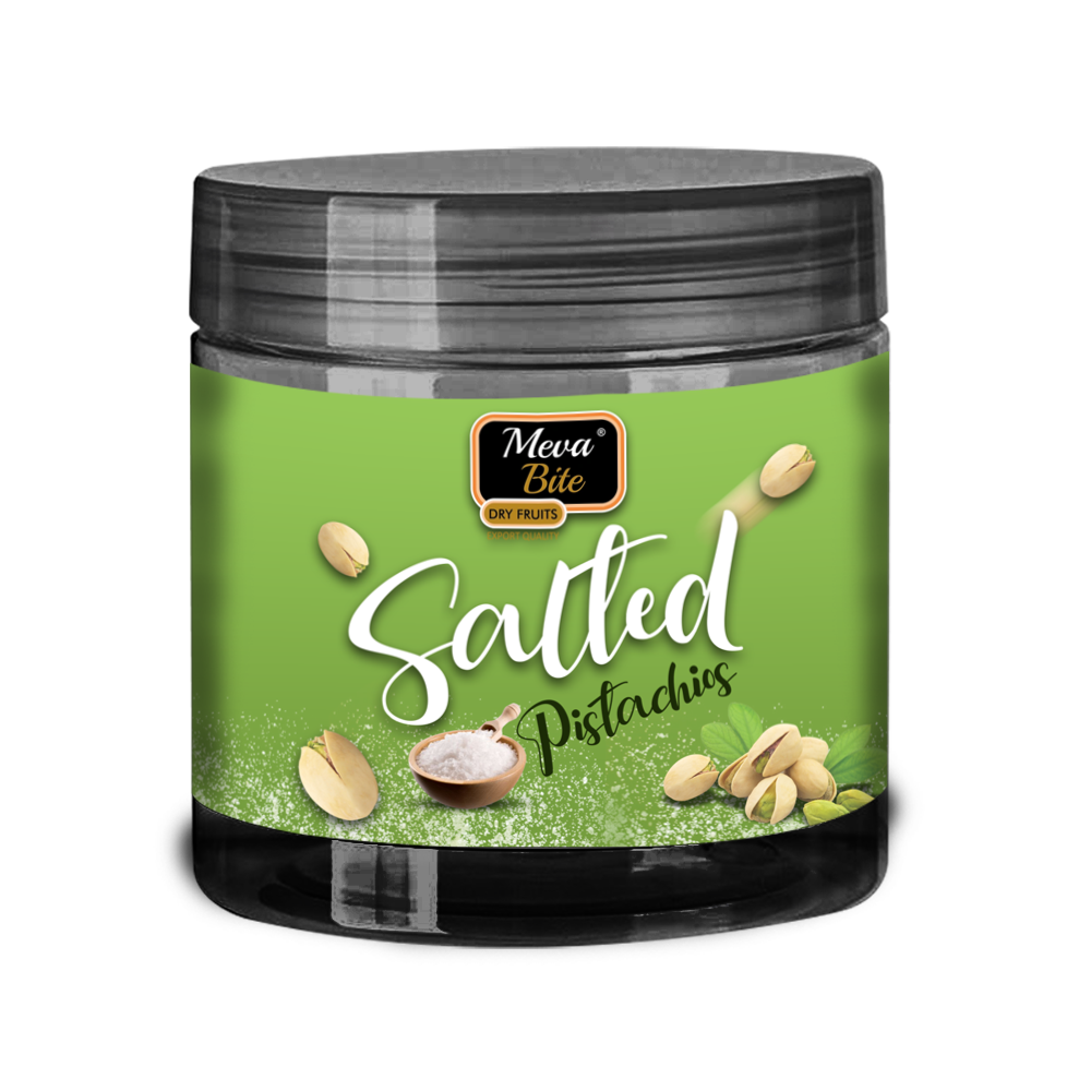 SALTED PISTACHIOSBuy Salted Pistachios Online In India
MevaBite Pet Jars
Pistachios are a very high-quality plant source of protein, providing adequate and balanced amounts of essent
