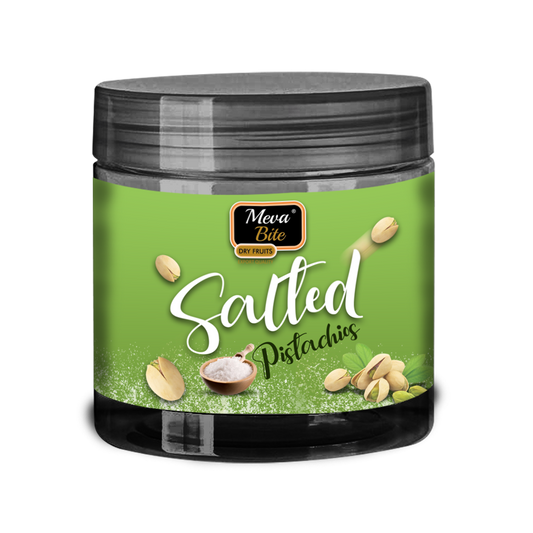 SALTED PISTACHIOSBuy Salted Pistachios Online In India
MevaBite Pet Jars
Pistachios are a very high-quality plant source of protein, providing adequate and balanced amounts of essent